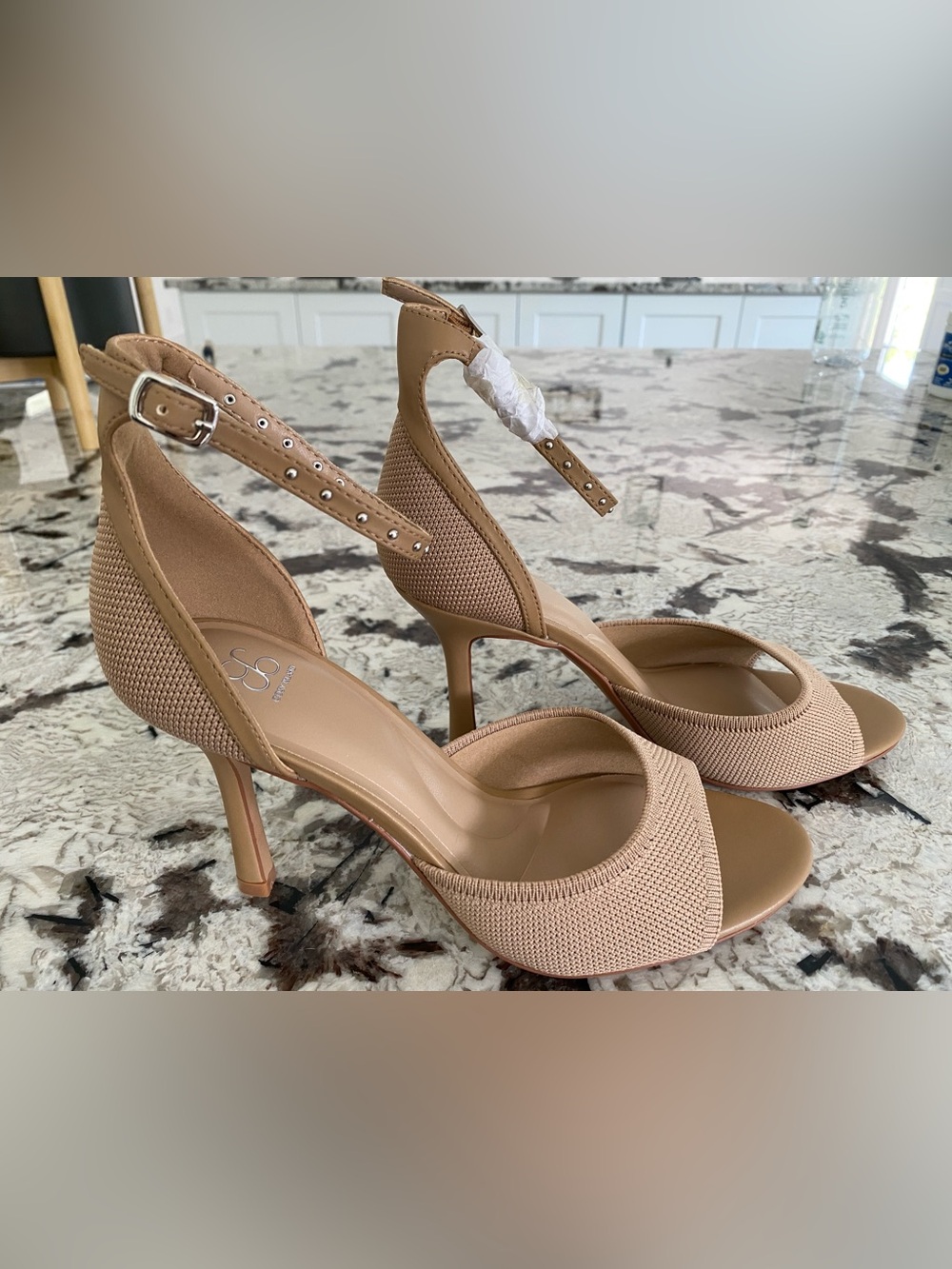 Cosy Island Women's Blush Ankle-Strap Stiletto Heels